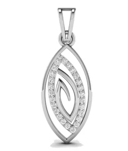 0.65ct Diamante Redondo Natural 14k Oro Blanco Macizo Aniversario Boda Colgante - Imagen 1 de 5