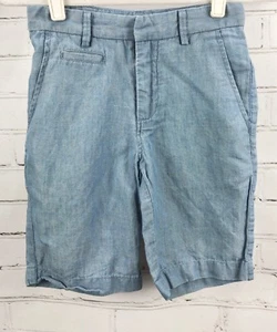 Gap Kids Dress Shorts Blue Cotton/Linen Chambray Spring Easter Summer Boys Sz 8 - Picture 1 of 8