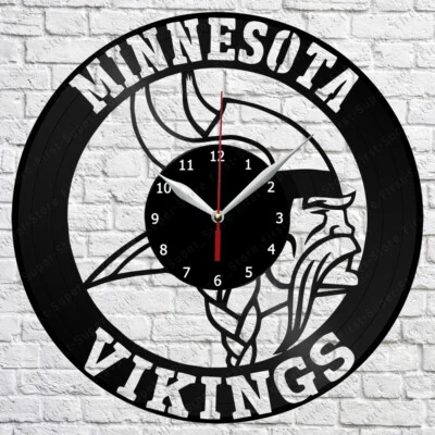 Minnesota Vikings Vinyl Record Wall Clock Home Fan Art Decor 12'' 30 cm 5649