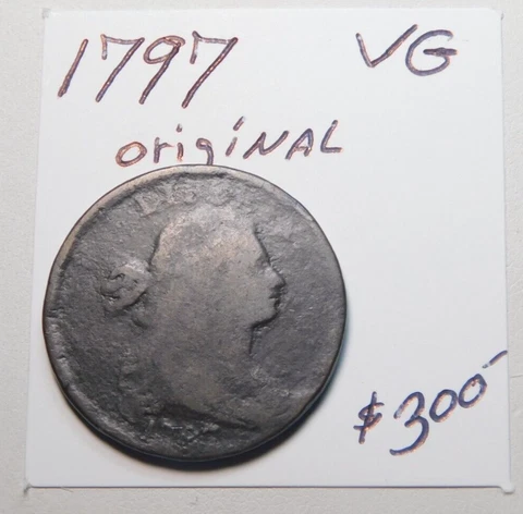1797 ORIGINAL NEVER CLEANED DRAPED BUST LARGE CENT - 226 YEARS OLD!!!!!!!!!!!!!! Cover
