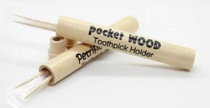 Holz Tasche Reise Zahnstocher Halter, enthält verpackte Zahnstocher - 2er Set - Bild 1 von 7