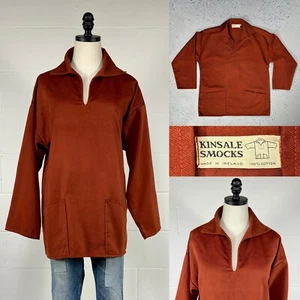 Vintage 70s Kinsale Ireland Rust Fishermans Smock Popover Shirt Brushed Cotton L - Picture 1 of 12