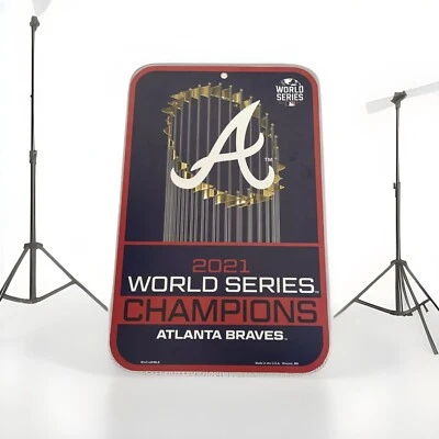 Atlanta Braves 2021 World Series Champions Plastic 11x17 Sign Decor MLB LICENSED - Image 1 of 2