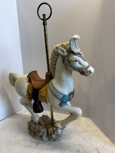 Vintage Large Carousel Horse Statue 19” Made in USA Figurine Decor Colorful - Picture 1 of 19