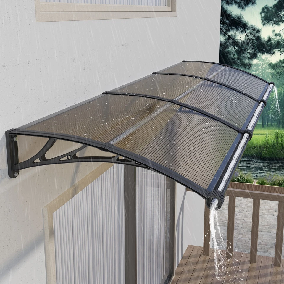Vordach für Haustür Haustürvordach Pultvordach Große Dachrinne Outdoor 80-350cm - Bild 1 von 4