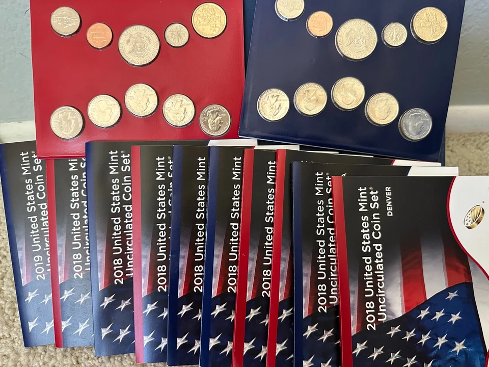 6 Set LOT 2018 P & D Uncirculated US Mint Sets - Original Mint Packaging - Image 1 of 1