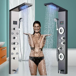 Duschpaneel Edelstahl regendusche duscharmatur duschsäule Massage Brause set - Bild 1 von 47