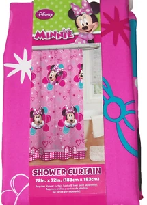Disney Minnie Mouse Tela Cortina de Ducha Rosa Niños Baño Nuevo - Imagen 1 de 2