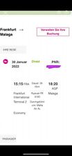 Flugticket von Frankfurt nach Málaga, 30.01.2022, 15:15 Uhr 
