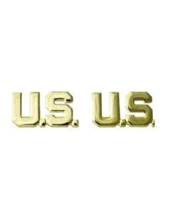 1 p US Army Rangabzeichen "US" Officer Offiziert WKII WW2 Collar Badges Rank NEU - Picture 1 of 3