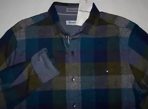 NWT Tommy Bahama CANYON BEACH BONFIRE CHECK Olive/Blue/Gray FLANNEL Shirt 2XLT - Picture 1 of 6