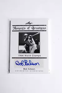 2011 Leaf Moments of Greatness Bob Gibson 05/10 AUTO #MG-5 1964 WS Champion - Bild 1 von 2