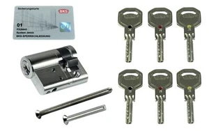 BKS janus Profilhalbzylinder PZ 4601, Baulänge 50mm incl. 6 Schlüssel - Bild 1 von 8