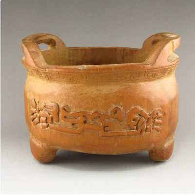 Vintage Chinese Bamboo Double Ears Incense Burner  Foto 1 de 4