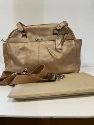 NEW Coach Tan Addison Leather Diaper/Work Tote Bag With Changing / Computer Pad - Image 1 of 4