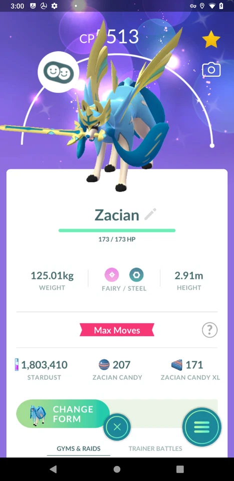 Shiny Zacian Crowned Sword Level50 | Tr-de 1M 20k stardust - UltraFriend - P T C - Image 1 of 1