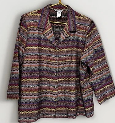 Stonebridge Blazer Jacket, Tapestry Look but Lightweight, Women's 1X Top - Imagem 1 de 4