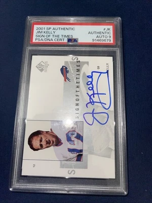 2001 JIM KELLY Sp Authentic Sign Of Times Autograph Auto PSA Auth Only 9 Graded - Image 1 of 2