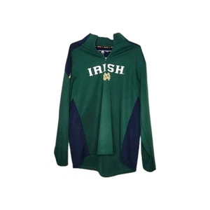 Notre Dame Fighting Irish Sweater Men Xl 1/4 Quarter Zip Adidas Scorch Green - Picture 1 of 5