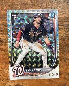 2025 Bowman Chrome Dylan Crews Refractor /499 #3 RC Washington Nationals - Picture 1 of 2