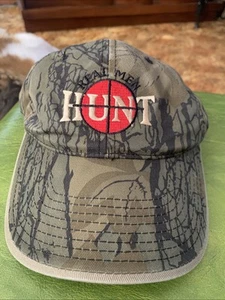 Vintage Hat Treebark Camo Strapback Hunting “Real Men Hunt “ Cap Crosshairs - Picture 1 of 7
