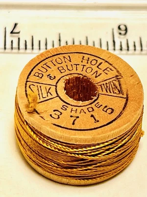 VTG Silk Thread BELDING CORTICELLI Antique Gold Fly Fishing Tying Sewing 3715 - Image 1 of 2