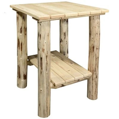 Montana Collection Exterior End Table, Clear Exterior Finish Clear Wood - Image 1 of 3
