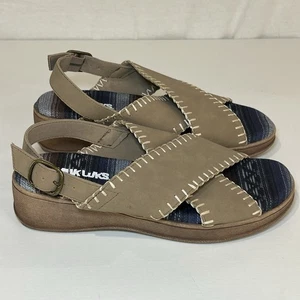 MUKLUKS City High Rise Taupe Strap Sandals women’s Footwear Flats Size 9.5 - Picture 1 of 7