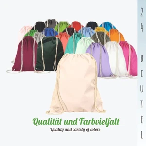 🌱 Muster Farbbox (24x Baumwoll Turnbeutel in unterschiedlichen Farben) - Bild 1 von 4