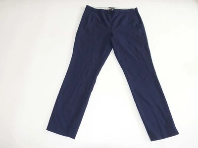 J. Crew Women's Martie Side Zip Ankle Pants Size 12 Tall Navy Blue Wool Slacks - Image 1 of 4
