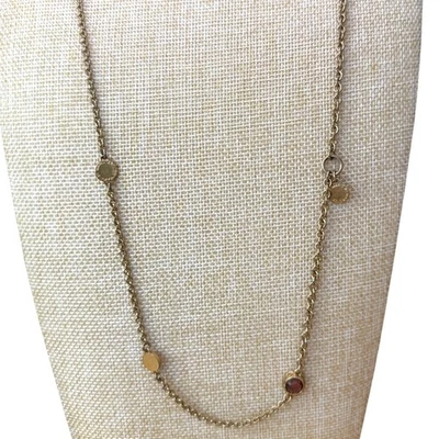 Collar disco logotipo dorado Marc Jacobs con cadena vintage Foto 1 de 4