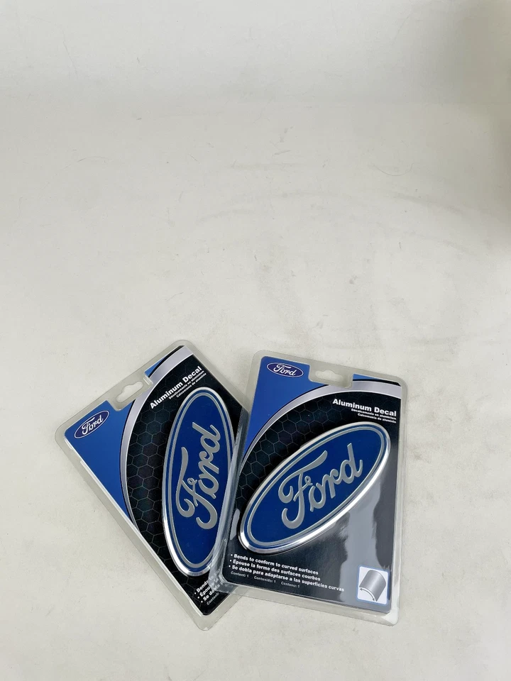 Licencia Ford Aluminio Color Emblema Calcomanía Auto Camión SUV Oficina Lugguage Paquete de 2 Foto 1 de 4