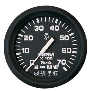Faria Beede Instruments 32850 Faria Euro Black 4" Tachometer W/systemcheck - Picture 1 of 1