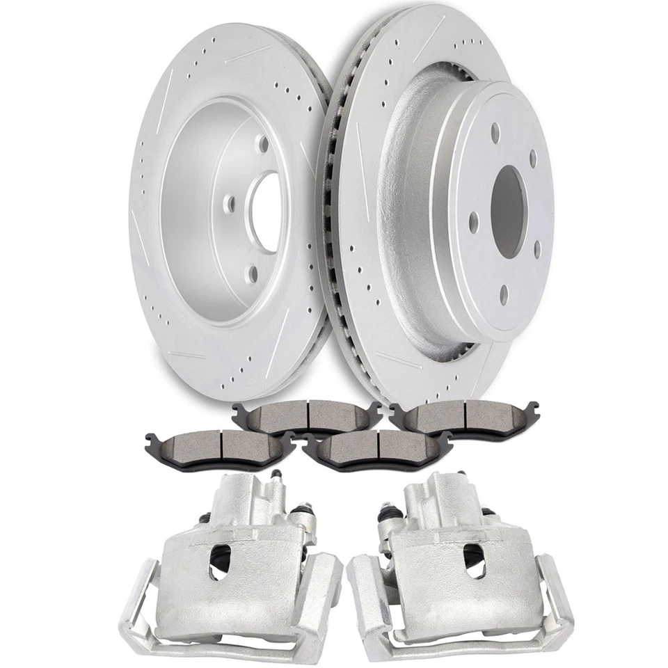 2PCS Rear Brake Calipers And Rotors Ceramic Pad For 2004-2009 Dodge Durango - Image 1 of 4