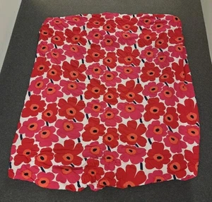 🔶️VINTAGE MARIMEKKO UNIKKO RED COTTON KING SIZE FITTED SHEET FABRIC MATERIAL #1 - Picture 1 of 5