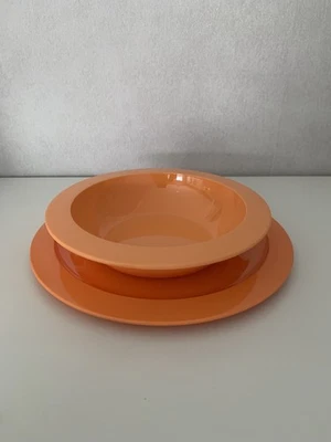 Tupperware Picknick  2 Teller Melamin orange - Bild 1 von 4