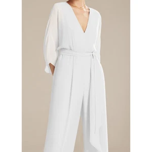 AW BRIDAL 18 2X plus ivory Flossie long sleeve wedding formal jumpsuit NEW B41 - Picture 1 of 10