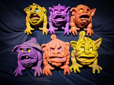 Lote De Colección Boglins Mattel 1987 Squeel Klang Shlurp Squawk Squidge Sponk Boglin Foto 1 de 4