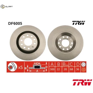 2x BRAKE DISC DF6005 FOR AUDI A4/S4/Convertible BUL 4cyl A4BKN 3.0L 6cyl A4 4.2L - Picture 1 of 12