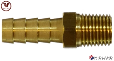 BRAND NEW! Midland Metal 5/8" Hose Barb x 3/4" Male NPT Brass Fitting 32021 - Image 1 of 4