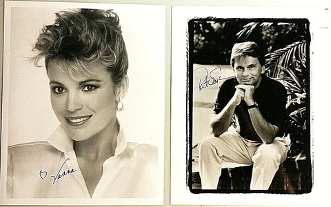 Vanna White & Pat Sajak authentic autographed 8x10 photos TV Wheel of Fortune Cover