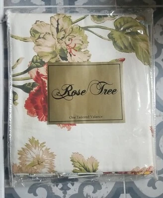 Rose Tree Floral English Garden Tailored Valance 14x80 - Image 1 of 4