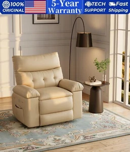 PU Leather Electric Rocker Recliner 360 Degree Swivel Lounge Chair with Massa US - Picture 1 of 8