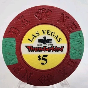 Thunderbird Casino Las Vegas Nevada $5 Poker Haming Chip **READ** - Picture 1 of 2