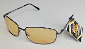 Night Drivers Glasses Sunglasses Solar Shield Yellow Lens Metal Frame Oval - Picture 1 of 9