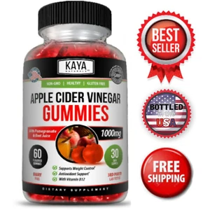 Apple Cider Vinegar Gummies 60ct, Premium Weight Loss, Appetite Control, Cleanse - Picture 1 of 16