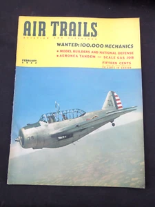AIR TRAILS MAGAZINE 1942 FEBRUARY - NORTH AMERICAN O-47A COVER - Imagen 1 de 4
