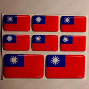 Pegatinas Taiwan Pegatina Bandera Taiwan Vinilo Adhesivo 3D Relieve Resina - Imagen 1 de 1