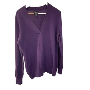 Women's Nicole Miller V-necked Purple Soft Knit Sweater Size XL - Picture 1 of 4
