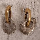 Chico's tribal brass pewter tone 1" rustic earrings